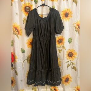 Lapis Charcoal Midi Dress
